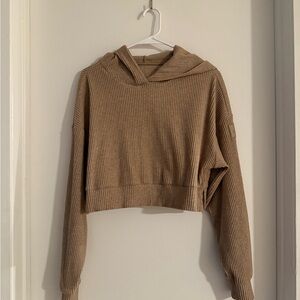 ALO Yoga Beige Ribbed Hoodie